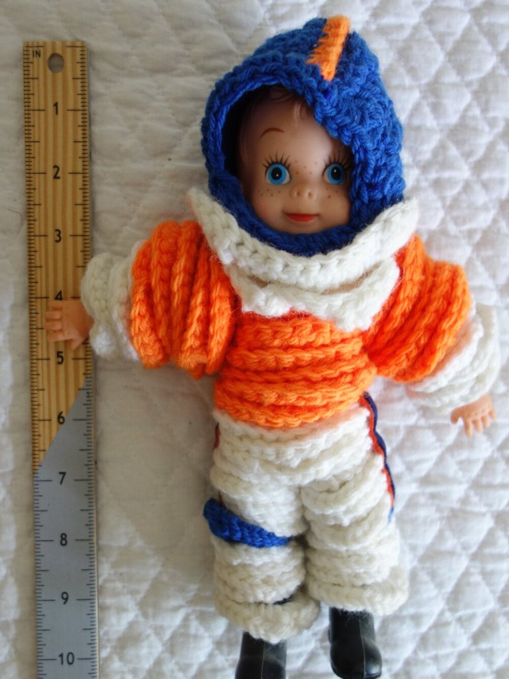 Vntg 3 Denver Broncos handmade crochet dolls - Picture 3 of 6